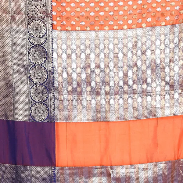 Orange_Kanchi_Silk/Brocade_Banarasi_Sarees_For_Women
