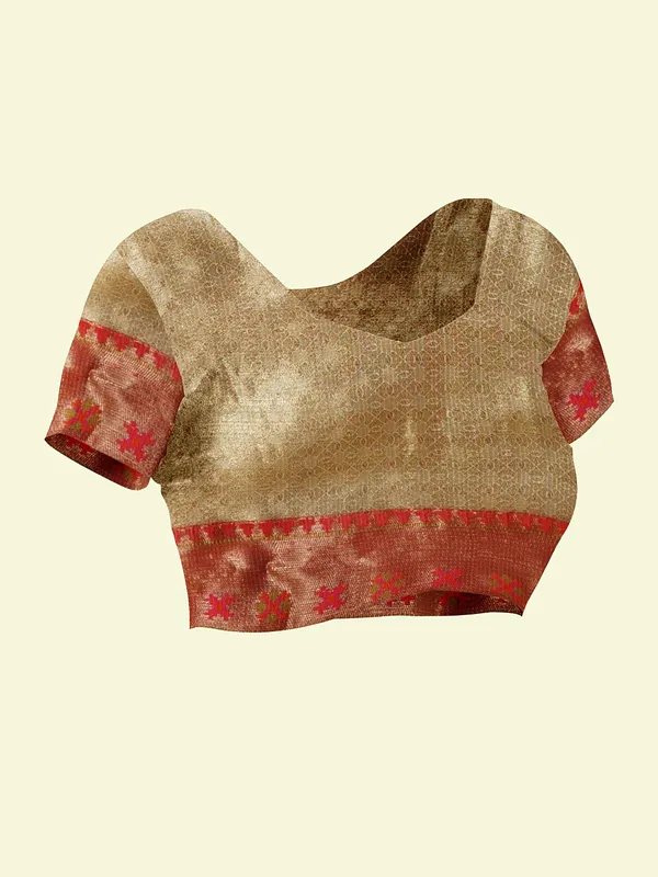 Beige_Cotton_Blend_Banarasi_Sarees_For_Women