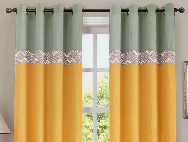 Pack_of_2_Cotton_Grey_Masturd_Arizona_ikatee_Collection_Curtain_Set_for_Window_and_Door