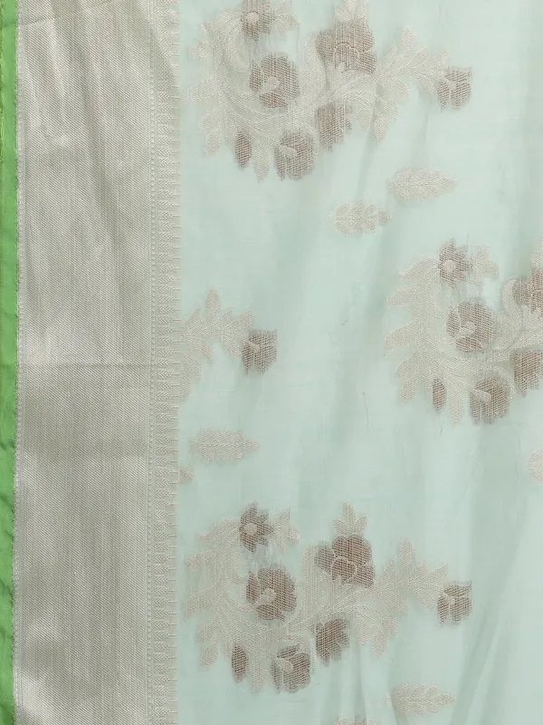 Sea_Green_Masrise_Cotton/Cotton_Banarasi_Sarees_For_Women