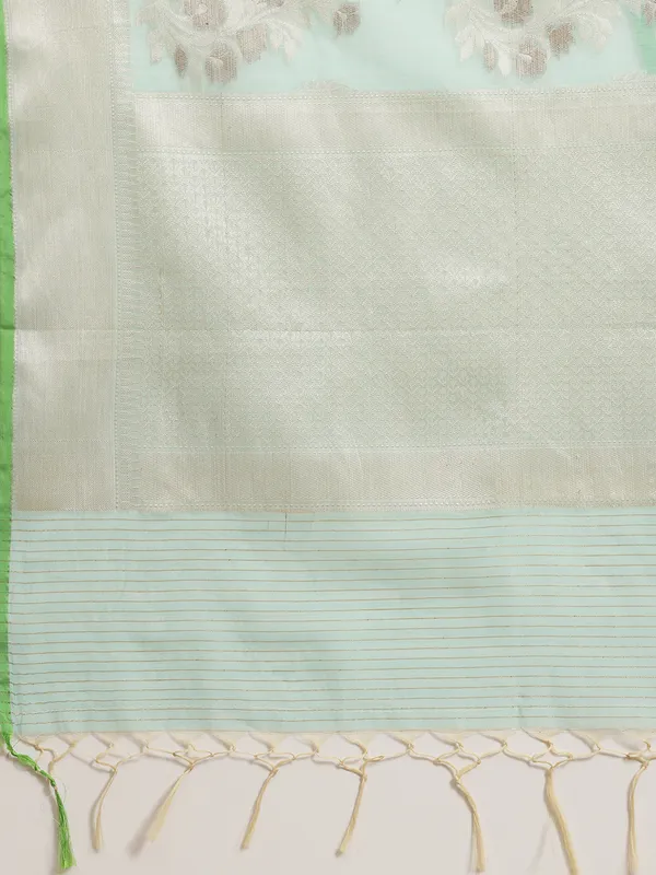 Sea_Green_Masrise_Cotton/Cotton_Banarasi_Sarees_For_Women