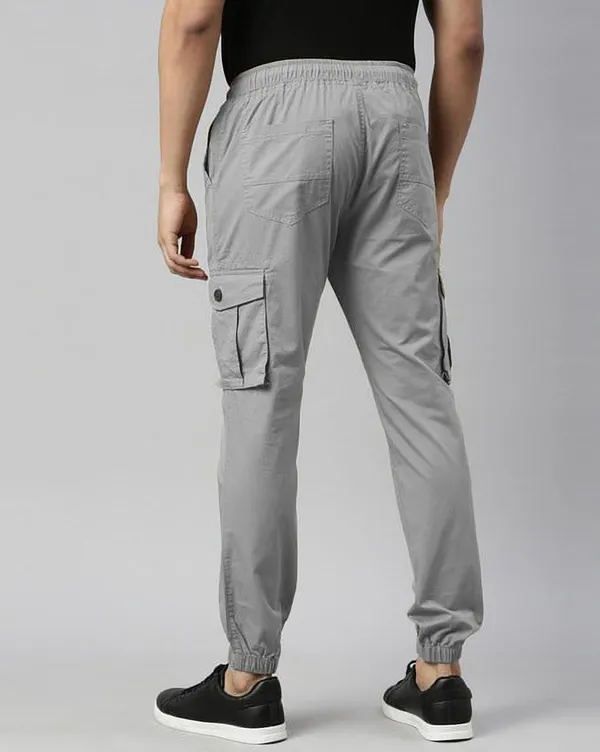 Light_Grey_Cotton_Blend_Slim_Fit_Mens_Cargo_Joggers