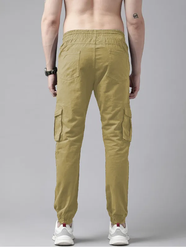 Cream_Cotton_Blend_Slim_Fit_Mens_Cargo_Joggers