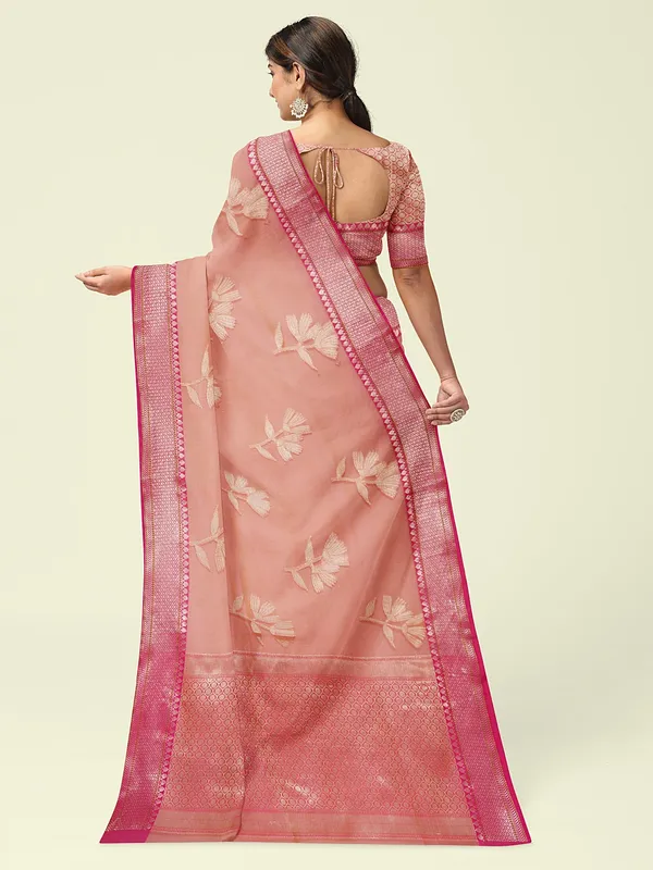 Pink_Cotton_Blend_Banarasi_Sarees_For_Women