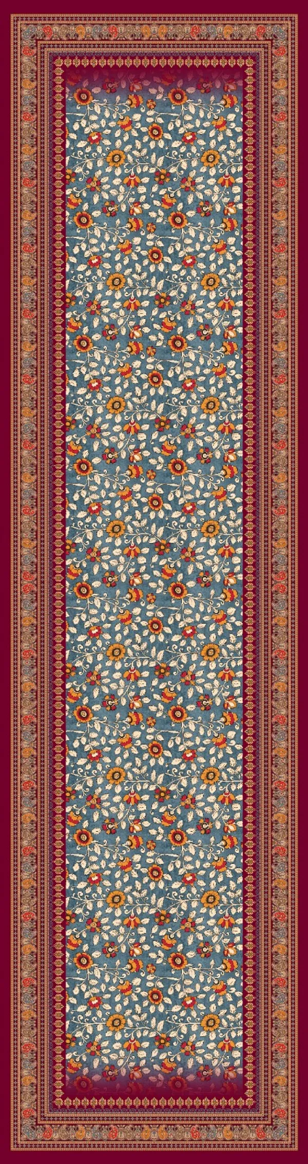 Maroon_Cotton_Blend_Printed_Ethnic_Wear_Lehenga_Choli_And_Dupatta_Set_For_Girls