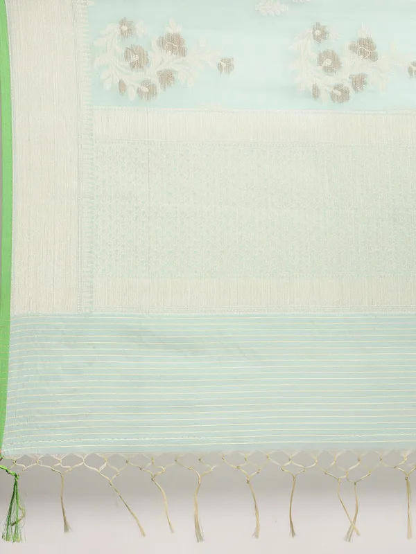 Sea_Green_Masrise_Cotton/Cotton_Banarasi_Sarees_For_Women