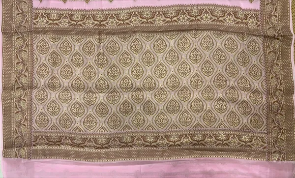 Humairah_Presents_Pure_Handloom_Baby_Pink_Chiffon_Copper_Stripe_Booti_Jaal_with_Resham_Mina_Zari_Border_and_Baby_Pink_Blouse