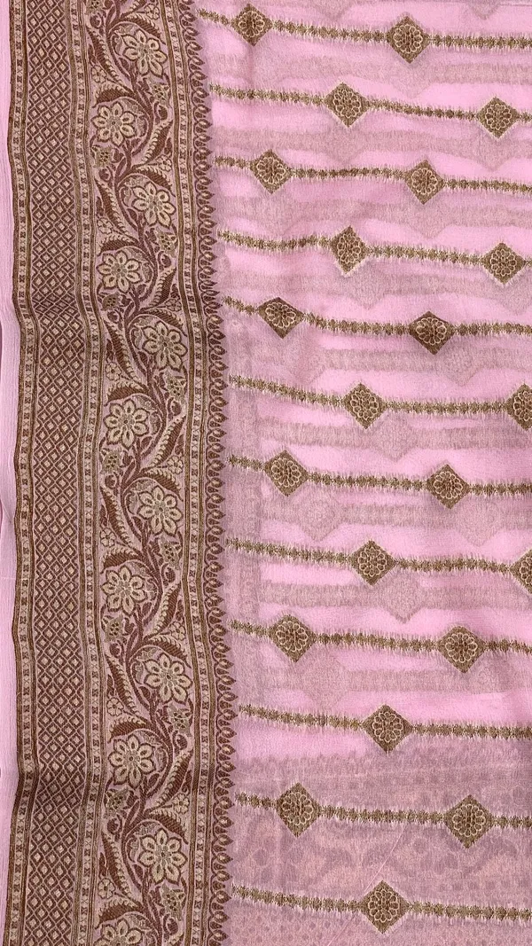 Humairah_Presents_Pure_Handloom_Baby_Pink_Chiffon_Copper_Stripe_Booti_Jaal_with_Resham_Mina_Zari_Border_and_Baby_Pink_Blouse