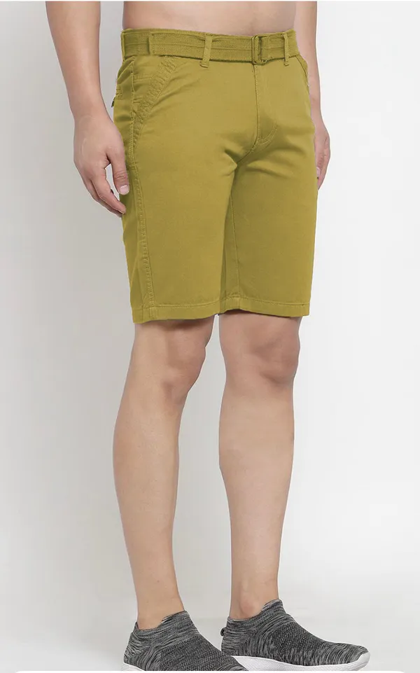 Cream_Cotton_Blend_Premium_Solid_Men_Chino_Shorts_For_Men