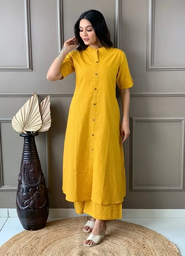 Yellow_Cotton_Kurta_With_Palazzo_Set_For_Women