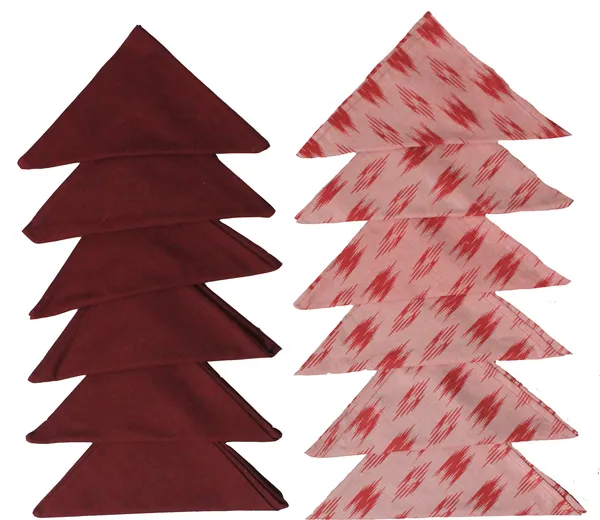 Pack_of_18_Piece_Cotton_Maroon_Pochampaaly_Weave_Ikat_Printed_Collection_Place_Mat_With_Napkin_For_Dining_Room_and_Living_Room