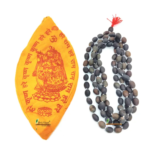 Lotus_seads_kamal_gatta_jaap_japa_mala_108+1_Beads_With_Cotton_Gaumukhi_bag_Jholi