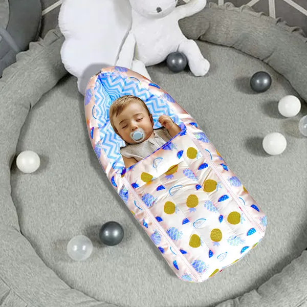Fruity_Baby_Bedding_Set_with_Pillow_and_Sleeping_Bag_Combo_(Blue)