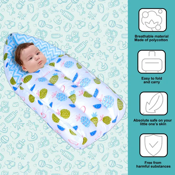 Fruity_Baby_Bedding_Set_with_Pillow_and_Sleeping_Bag_Combo_(Blue)