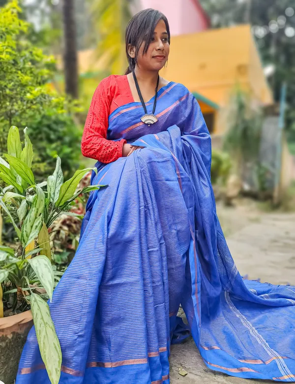 Blue_Khadi_Cotton_All_Over_Zari_Saree