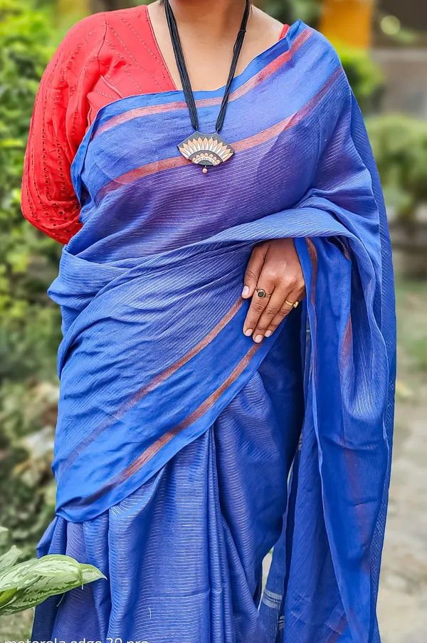 Blue_Khadi_Cotton_All_Over_Zari_Saree