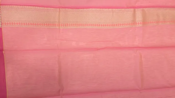 Humairah_Pure_Handwoven_Peach_Cotton_Floral_Zari_Boota_Banarasi_Zari_border_and_Peach_Plain_Blouse