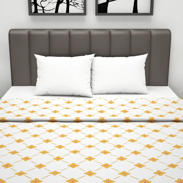 Glace_Cotton_120_GSM_Reversible_Lightweight_Printed_Double_Bed_AC_Dohar_Blanket_Quilt_-Yellow_and_White