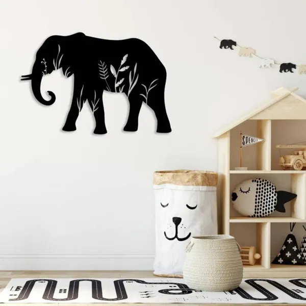 Wooden_Wall_Art_for_Home_Decoration__|_Elephant__|_Black