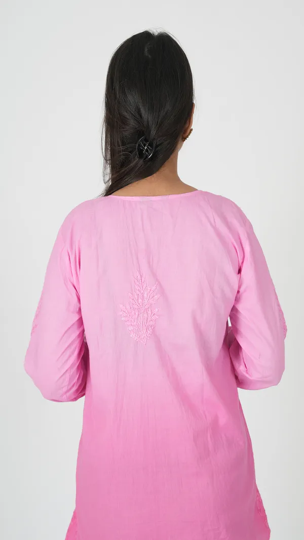 Pink_Cotton_Casual_Short_Kurti_For_Women