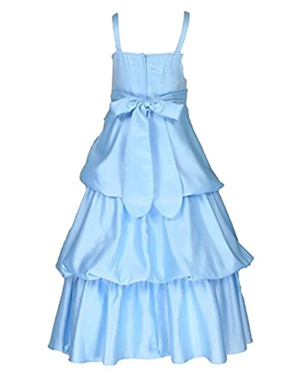Sky_Blue_Satin_Solid_Square_Neck_Dress_For_Girls