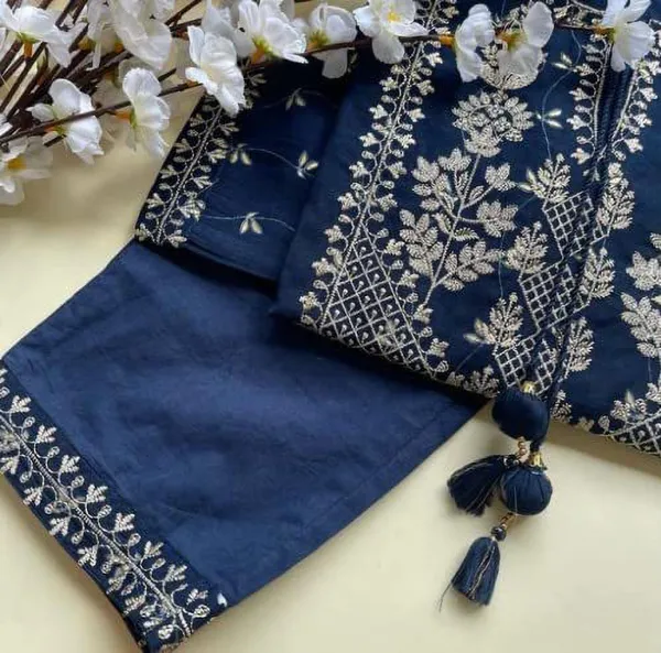 Women_Elegant_Blue_Embroidery_Kurti_&_Pant_with_Dupatta_Set