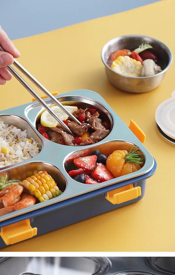 Jumbo-Sized_4_Compartment_Stainless_Steel_Insulated_Lunch_Box_(850Ml)