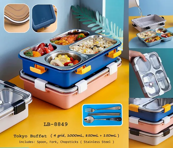 Jumbo-Sized_4_Compartment_Stainless_Steel_Insulated_Lunch_Box_(850Ml)
