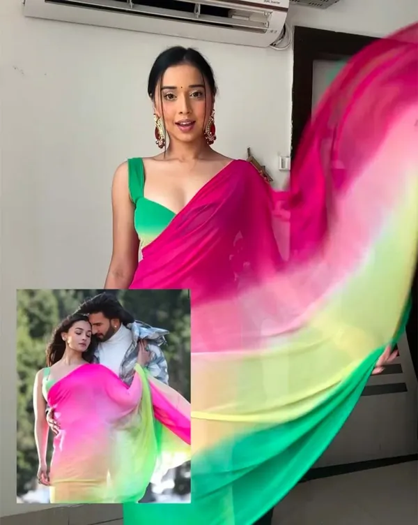 Dual_Colour_1-Minute_Ready_To_Wear_Georgette_Saree_With_Blouse_Piece
