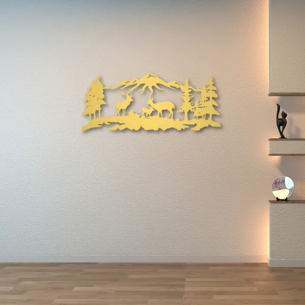 Metal_Wall_Art_for_Home_Decoration__|_Deer_Grazing__|_Gold
