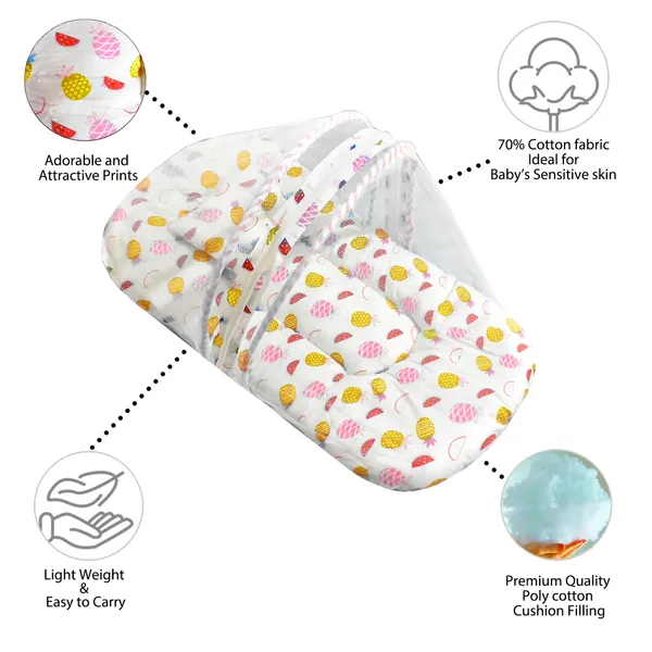 Fruity_Baby_Feeding_Pillow_Bedding_Set_with_Mosquito_net_and_Sleeping_Bag_Combo_(Pink)