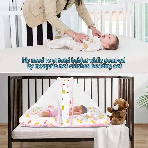 Fruity_Baby_Feeding_Pillow_Bedding_Set_with_Mosquito_net_and_Sleeping_Bag_Combo_(Pink)