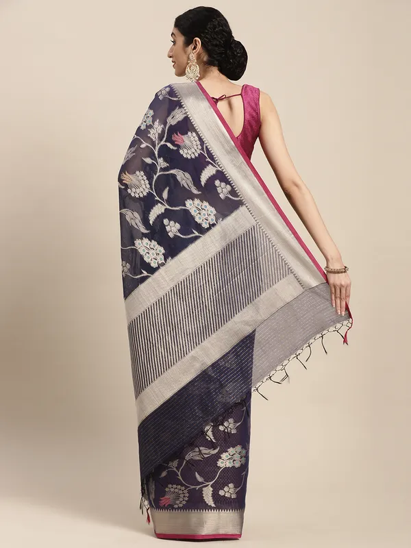 Blue_Masrise_Cotton/Cotton_Banarasi_Sarees_For_Women
