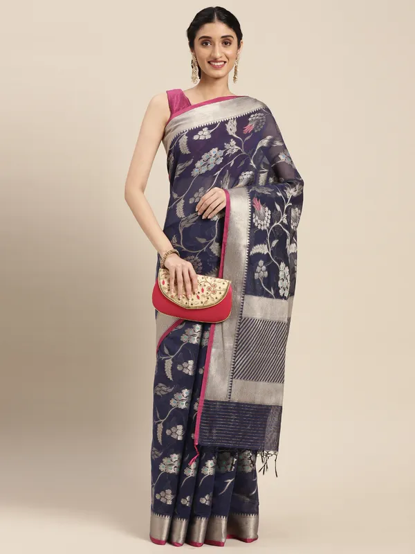 Blue_Masrise_Cotton/Cotton_Banarasi_Sarees_For_Women
