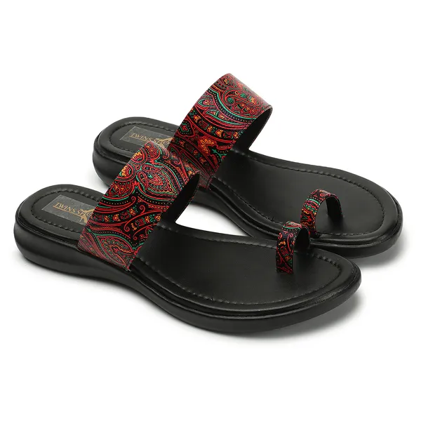 Casual_Angutha_Style_Flat_Slippers_(Red)