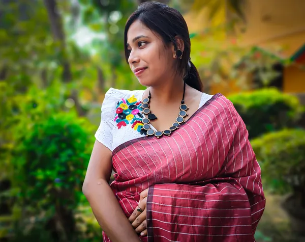 Maroon_Cotton_Silk_Semi_Maheshwari_Zari_Weaving_Handloom_Saree