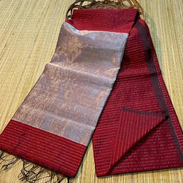 Maroon_Cotton_Silk_Semi_Maheshwari_Zari_Weaving_Handloom_Saree