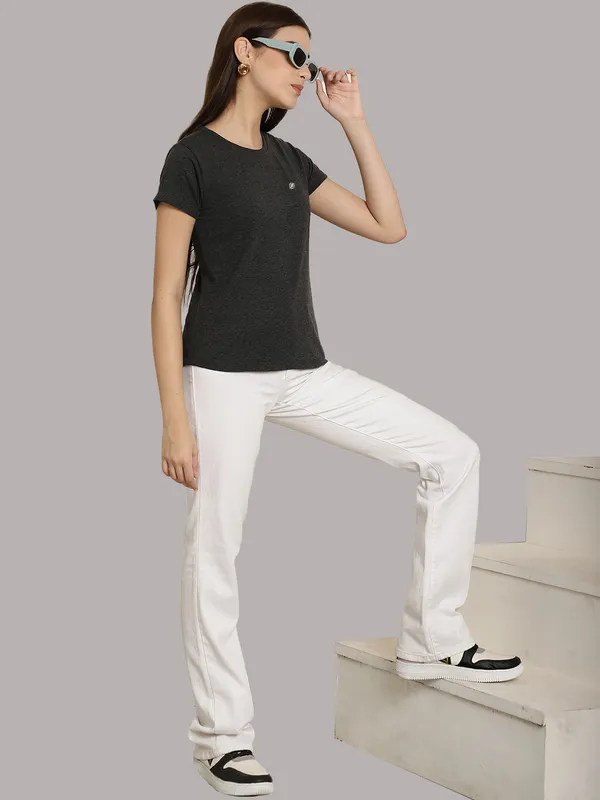 Pack_of_2_White_&_Grey_Cotton_Round_Neck_T-Shirt_For_Women