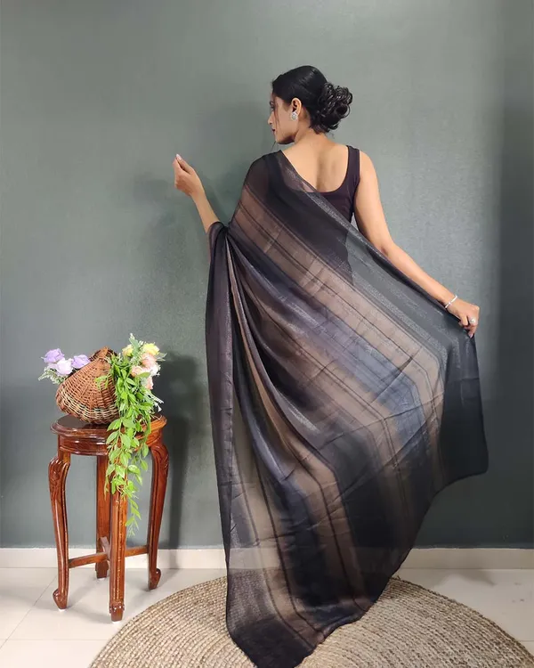Black_Colour_1-Minute_Ready_To_Wear_Naylon_Saree_With_Blouse_Piece