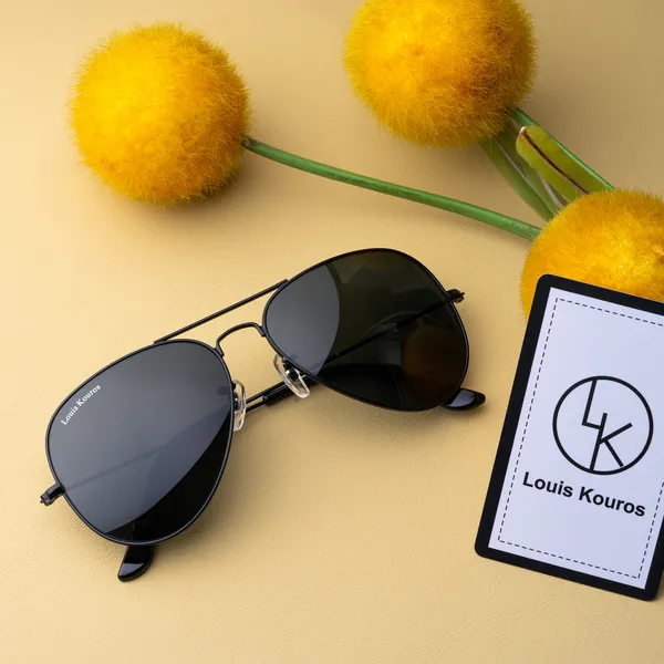 LOUIS_KOUROS__Black_Armstoner_Mirrored(Glass),_UV_Protection,_Toughened_Glass_Lens,_UV_Protection,_Night_Vision,_Aviator_Sunglasses_(62)__(For_Men_&_Women,_Black)