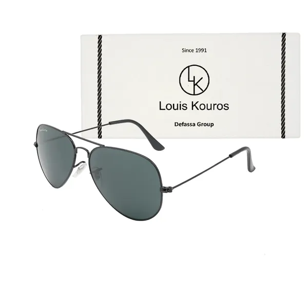 LOUIS_KOUROS__Black_Armstoner_Mirrored(Glass),_UV_Protection,_Toughened_Glass_Lens,_UV_Protection,_Night_Vision,_Aviator_Sunglasses_(62)__(For_Men_&_Women,_Black)