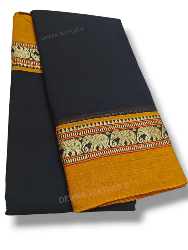 Black_Single_Elephant_Narayanpet_Pure_Cotton_Saree_with_running_blouse_piece(Same_as_saree)