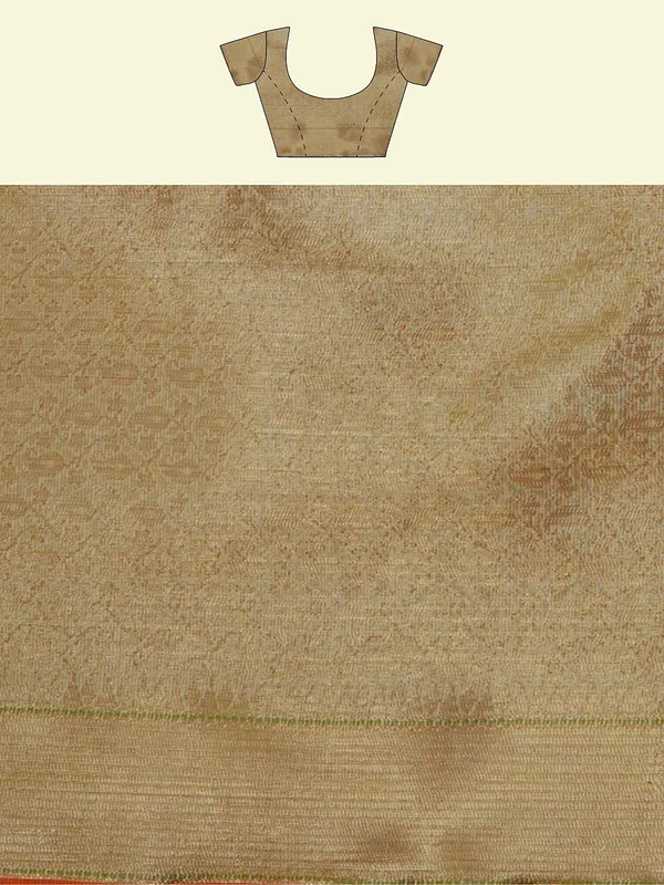 Beige_Cotton_Blend_Banarasi_Sarees_For_Women