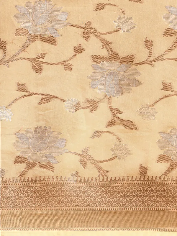 Beige_Masrise_Cotton/Cotton_Banarasi_Sarees_For_Women