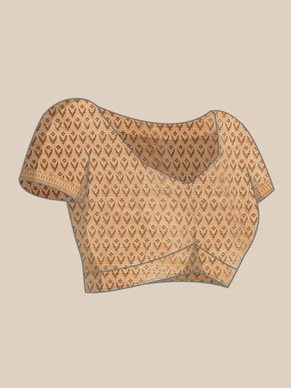 Beige_Masrise_Cotton/Cotton_Banarasi_Sarees_For_Women