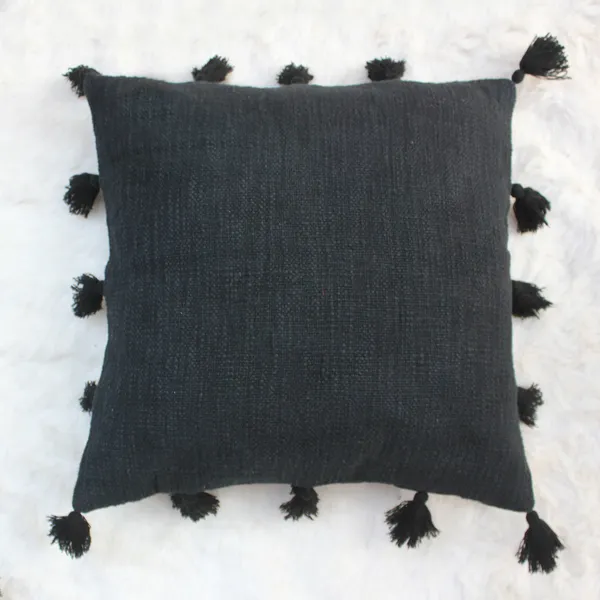 Pack_of_2_Piece_Cotton_Midnight_Black_Marit_Tassel_Collection_Cushion_Cover_For_Living_Room_and_Bedroom