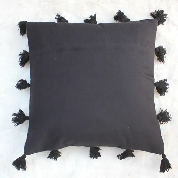 Pack_of_2_Piece_Cotton_Midnight_Black_Marit_Tassel_Collection_Cushion_Cover_For_Living_Room_and_Bedroom