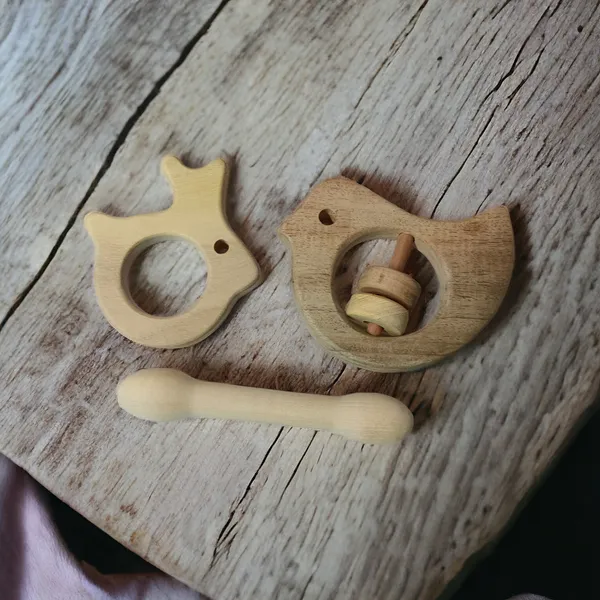 Beautiful_Dove_Rattle_&_Dumbbell_&_Rabbit_Shaped_Teethers_made_from_Pure_Neem_Wood