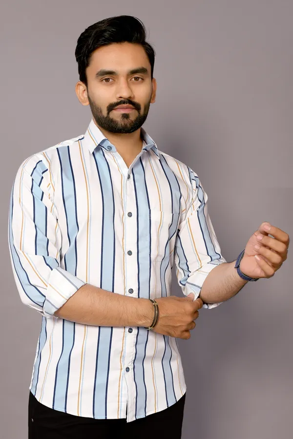 Pagazo_White_Blue_Printed_Shirt