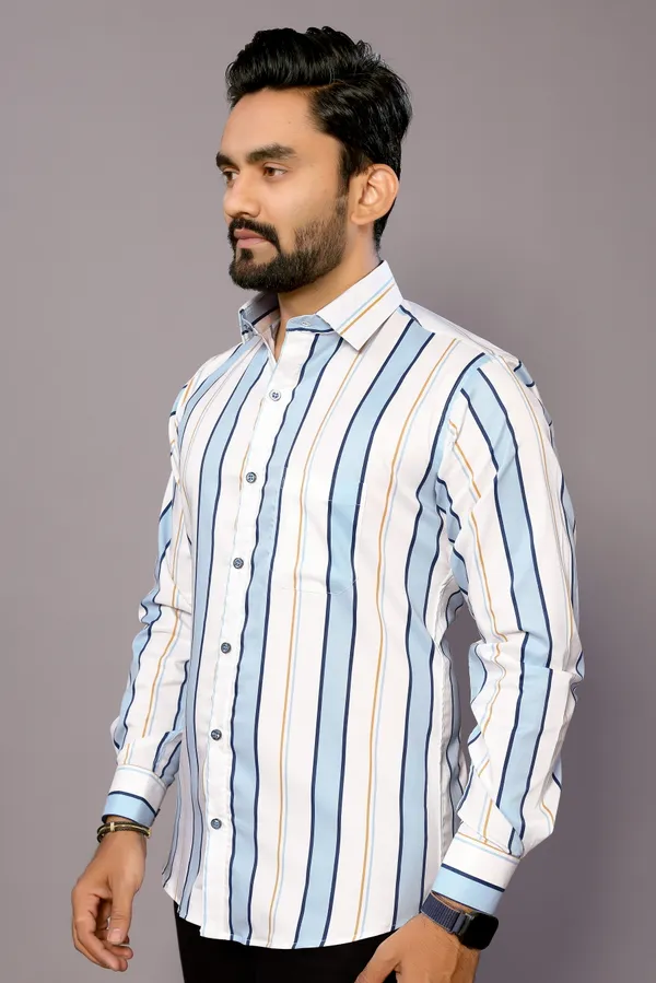 Pagazo_White_Blue_Printed_Shirt